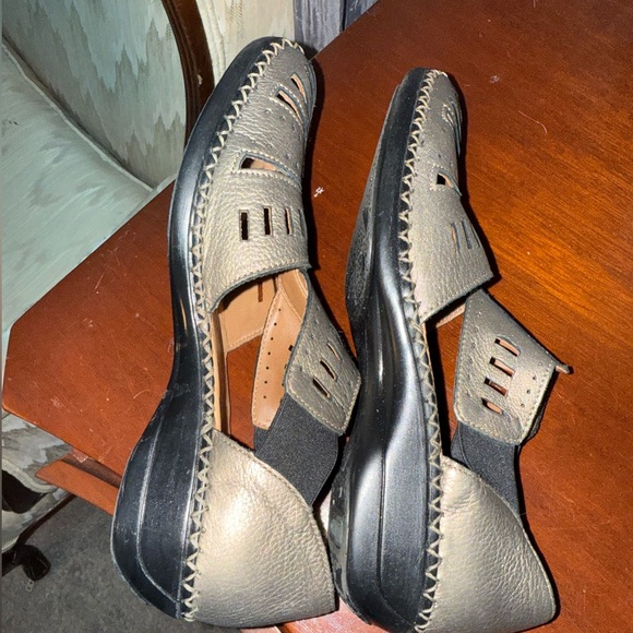 Remonte Womens Metallic Gray Leather Slip-on Shoes size 38 - Picture 3 of 6